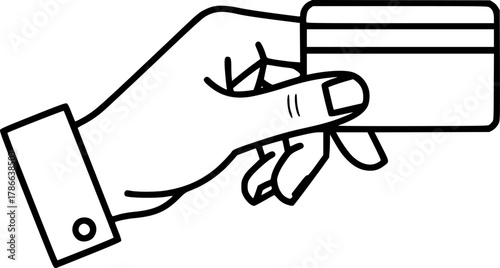 Hand holding a credit card icon. credit card payment icon vector Illustration
