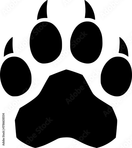Pet paw editable stroke icon. footprints Pet paw, Heart with pet paw, print dog cat icon, vector illustration
