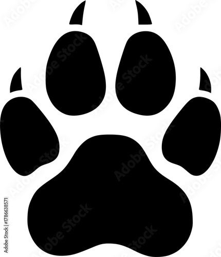 Pet paw editable stroke icon. footprints Pet paw, Heart with pet paw, print dog cat icon, vector illustration
