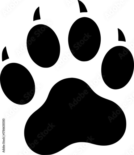Pet paw editable stroke icon. footprints Pet paw, Heart with pet paw, print dog cat icon, vector illustration
