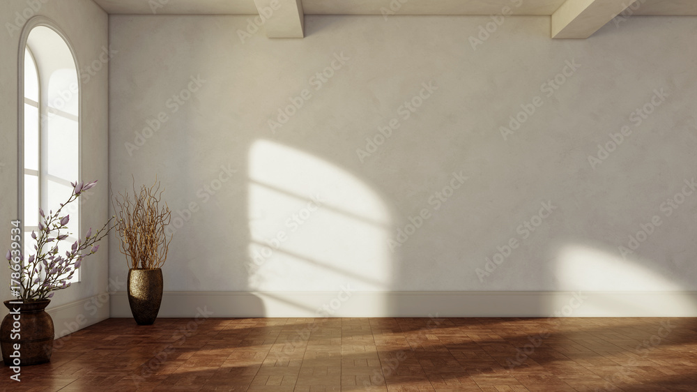 Naklejka premium Large luxury modern bright interiors Living room mockup illustration 3D rendering image