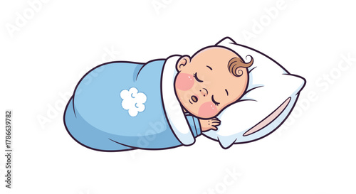 Adorable Newborn Baby Sleeping Peacefully on Soft Pillow Isolated on Transparent Background Peaceful Infant Rest and Serenity