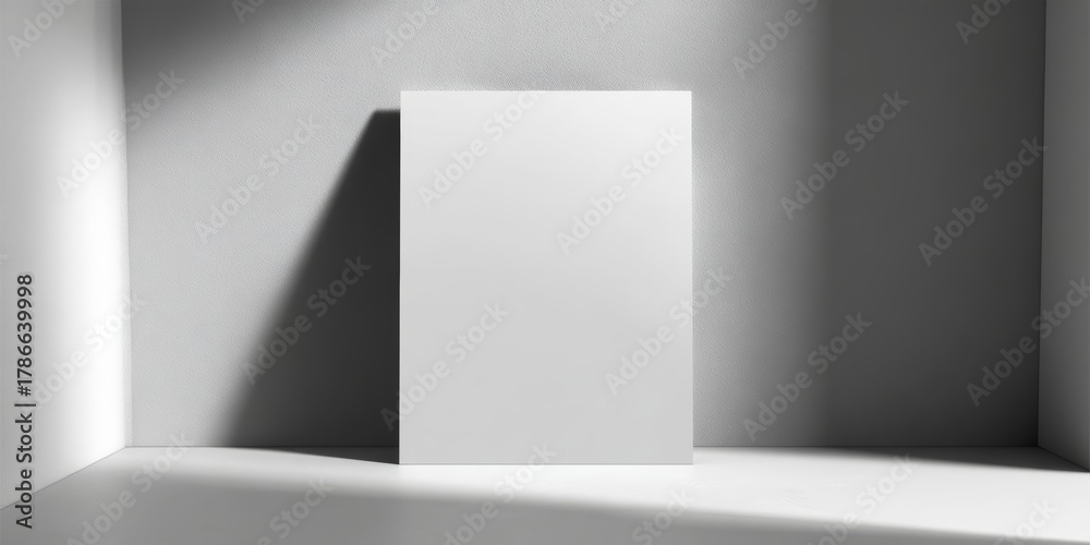 Fototapeta premium Minimalistic black and white poster mockup featuring a blank surface for versatile design applications