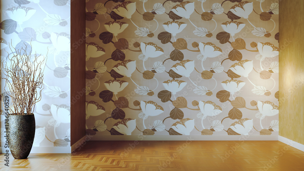 Fototapeta premium Large luxury modern bright interiors Living room mockup illustration 3D rendering image