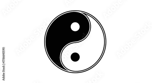 Yin Yang Symbol Represents Balance Harmony Spiritual Concept Isolated on Transparent Background