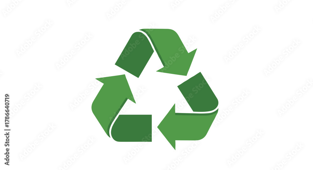 Obraz premium Green Recycling Symbol 3 Arrows Ecology Environment Conservation Sustainable Future Isolated on Transparent Background
