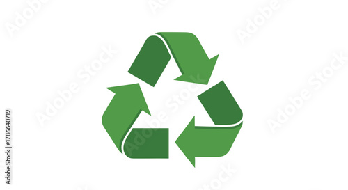 Green Recycling Symbol 3 Arrows Ecology Environment Conservation Sustainable Future Isolated on Transparent Background