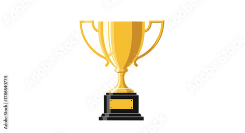 Golden Achievement Trophy Symbolizing Success and Victory Isolated on Transparent Background for Award Ceremony Concepts