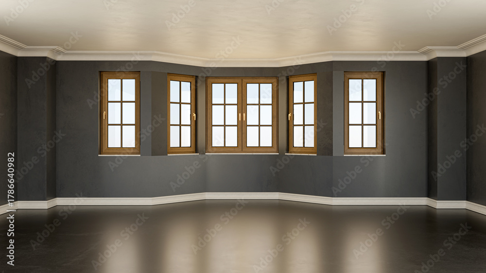 Fototapeta premium Large luxury modern bright interiors Living room mockup illustration 3D rendering image