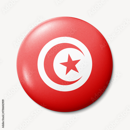 Tunisia flag round badge illustration Free Download Tunisia flag round badge illustration - GFXLoad