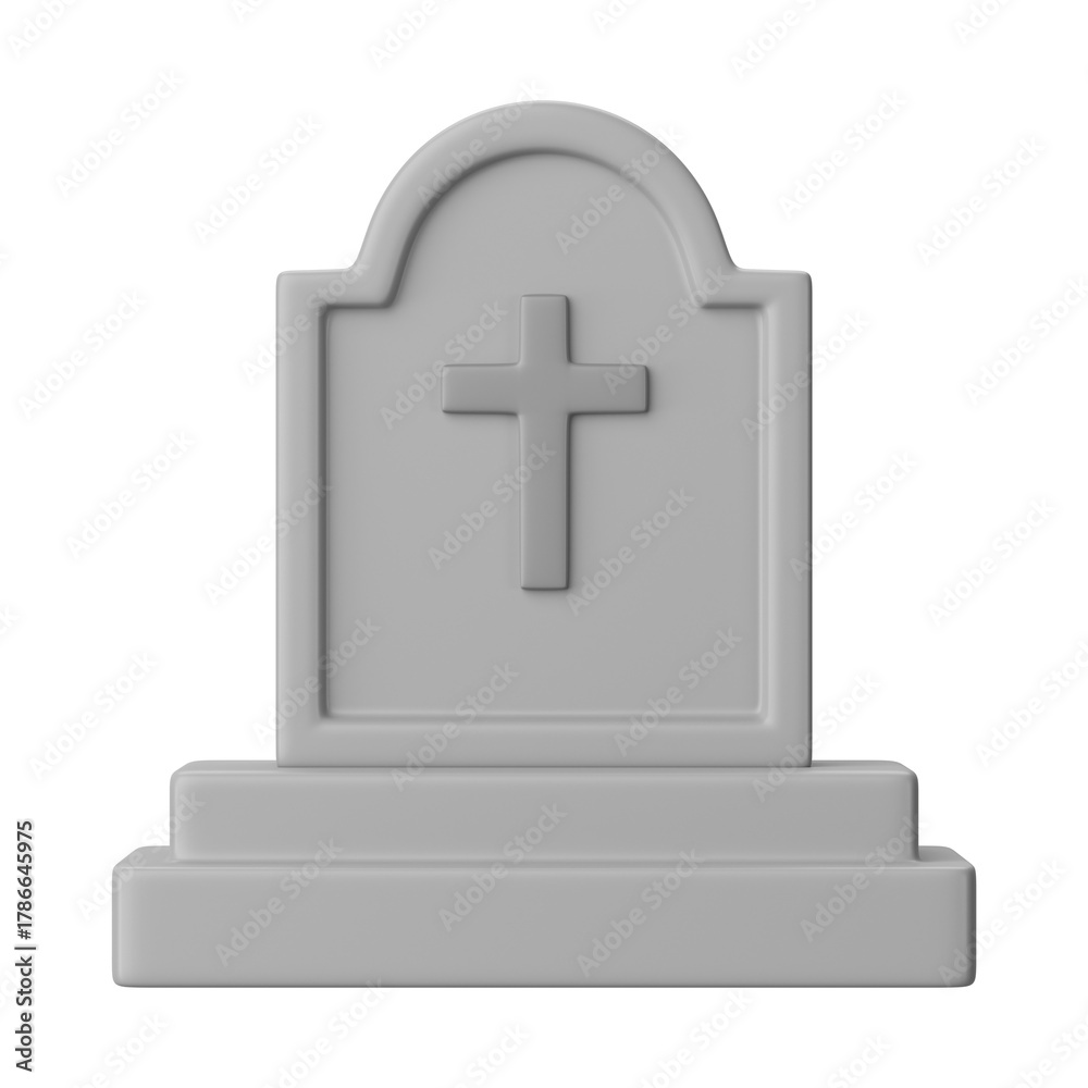 Fototapeta premium PNG 3D tombstone, element illustration, transparent background