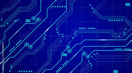 Modern Blue Cyber Circuit Network Vector. Modern blue cyber circuit network vector featuring futuristic digital connections and technology visualization