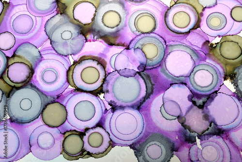 abstract background of multicolored ink circles