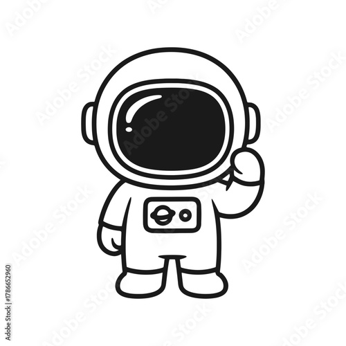 Astronaut spirit. Hand-drawn coloring pages