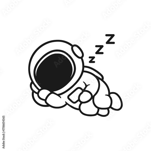 Astronauts sleep soundly. Hand-drawn coloring pages