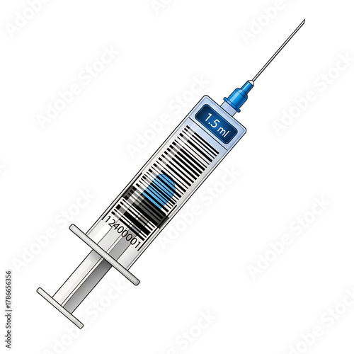 Medical syringe representing vaccination and healthcare concept.