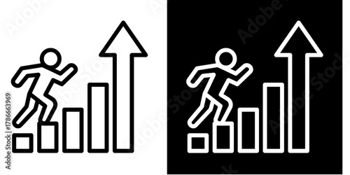 Growth Mindset  Icon Set White Mix Style Collection
