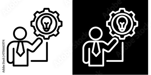 Skill Building  Icon Set White Mix Style Collection
