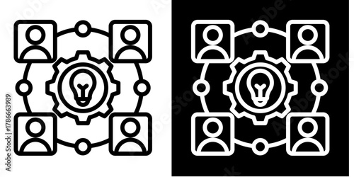 Knowledge Sharing  Icon Set White Mix Style Collection
