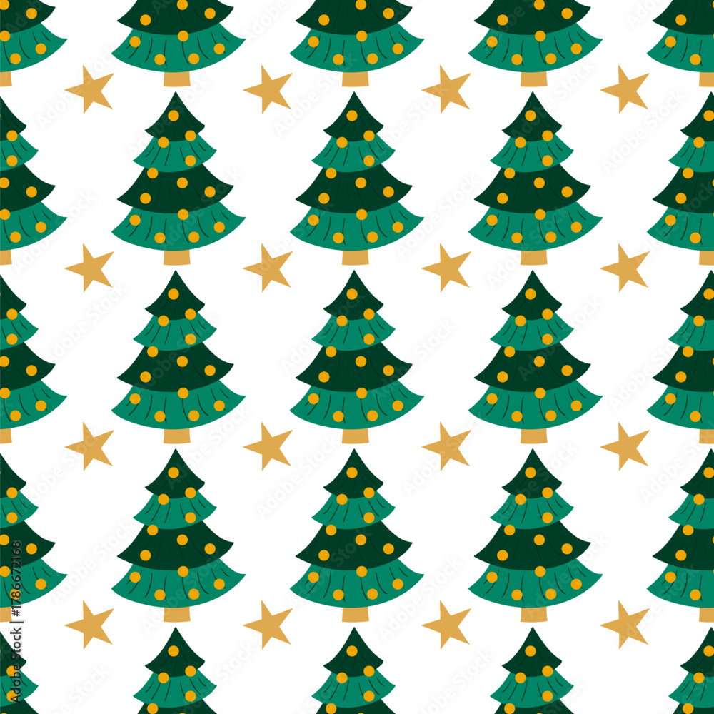 Obraz premium Christmas seamless pattern in hand draw style
