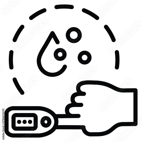 Oximeter Icon Line Vector Illustration