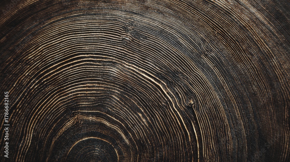 Fototapeta premium Rings of a tree stump showcase nature's beauty and history in close-up