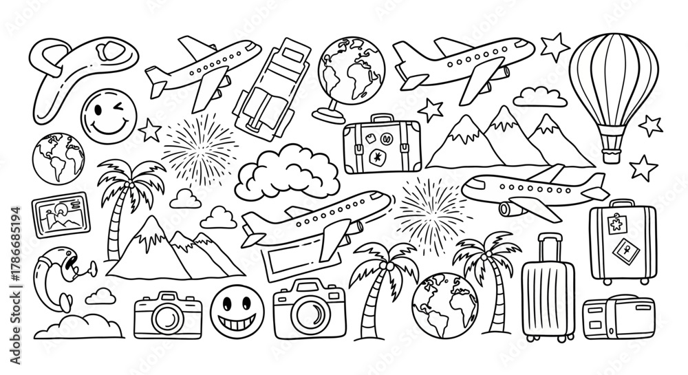 Fototapeta premium hand drawn vector set of hand drawn illustrations