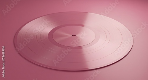 a white vinyl record on a pink background