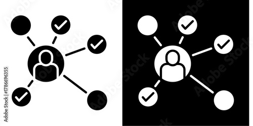Connection Nodes   Icon Set White Style Collection
