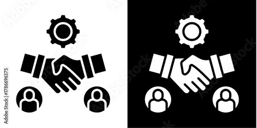 Relationship Building   Icon Set White Style Collection