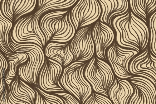 Beige abstract topographic pattern with intricate wavy contours and organic depth, ideal for luxury map or terrain branding