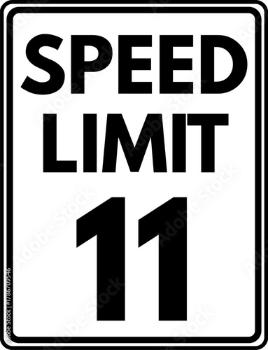 Speed limit 11 mph traffic sign