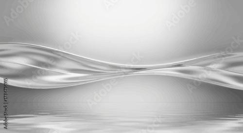 Elegant silver wavy background with soft reflections for modern presentations
