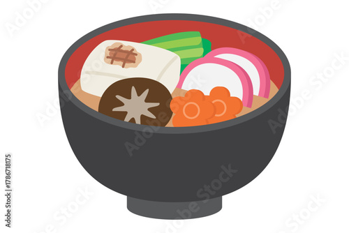 お雑煮　正月料理　イラスト素材