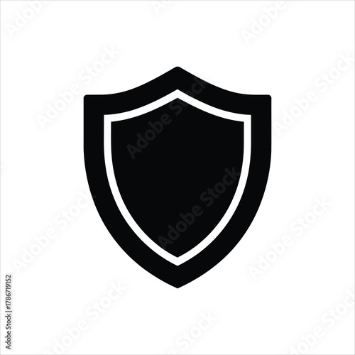 Shield Icon – Security Protection Silhouette Vector