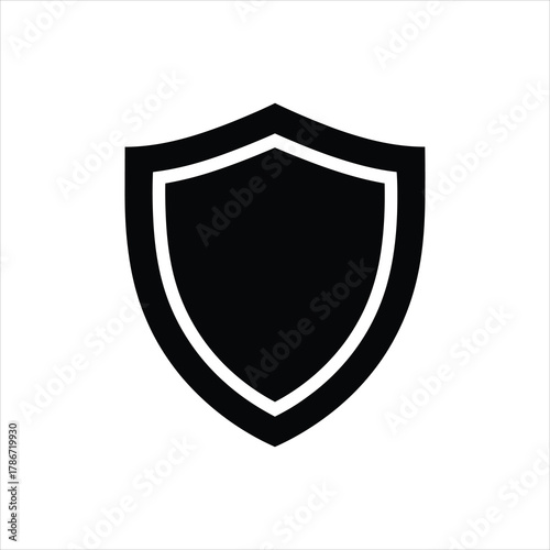 Shield Icon – Security Protection Silhouette Vector