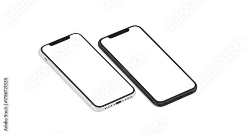 Modern smartphone mockup with blank screen for app presentation or advertising design