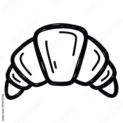 Delicious fresh croissant illustration for bakery menus and food designs today