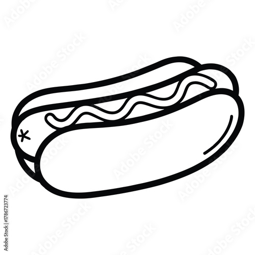 Enjoy a delicious hotdog with mustard, perfect for summertime picnics and grilling