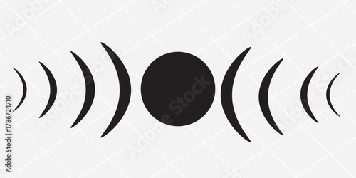 The moon phase astronomy icon on white background.
