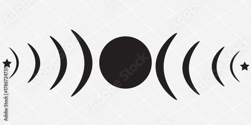 The moon phase astronomy icon on white background.