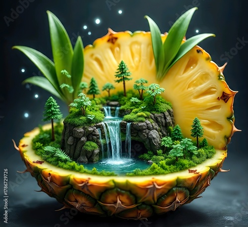 Pineapple Containing a Miniature Rainforest