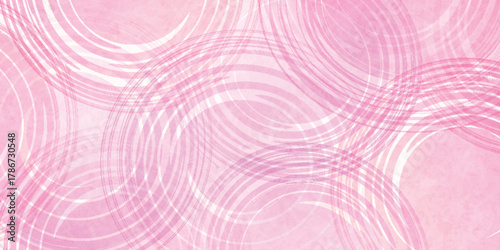 ピンク　和柄　渦巻き　模様　背景