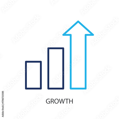 Growth thin line icons. Original vector illustration.