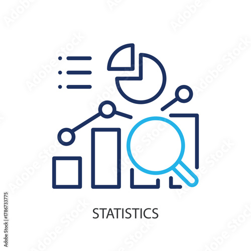 Statistics thin line icons. Original vector illustration.