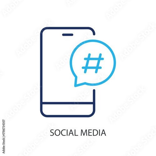 Social media thin line icons. Original vector illustration.