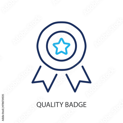 Quality badge thin line icons. Original vector illustration.