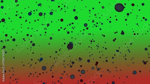 Abstract Bubbles Floating on Green and Red Gradient Background.