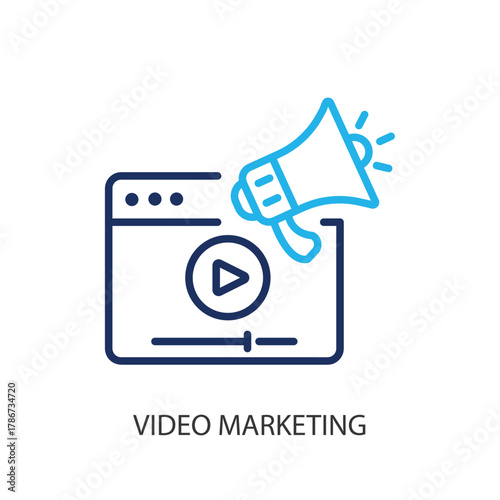 Video marketing thin line icons. Original vector illustration.