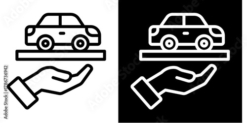 Car  Icon Set White Style Collection